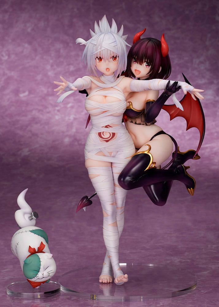 Ayakashi Triangle PVC Statue Matsuri Kazamaki &amp; Suzu Kanade &amp; Shirogane 25 cm