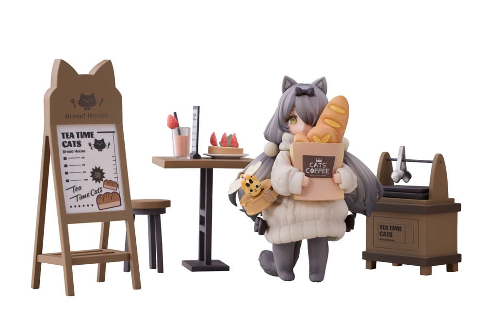 Decorated Life Collection PVC Statue Tea Time Cats - Cat Town Bakery Staff &amp; Customer Set 12 cm