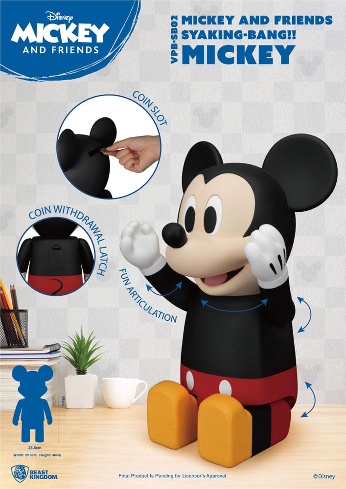 Disney Syaing Bang Vinyl Bank Mickey and Friends Mickey 48 cm