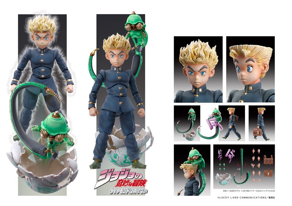 JoJo&#39;s Bizarre Adventure Part 4: Diamond is unbreakable Action Figure Statue Chozokado Koichi Hirose &amp; Ec (Act 1) (re-run) 9 cm