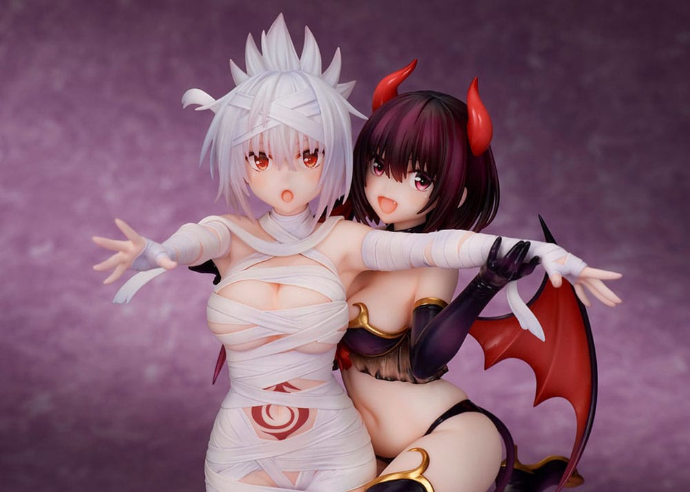 Ayakashi Triangle PVC Statue Matsuri Kazamaki &amp; Suzu Kanade &amp; Shirogane 25 cm