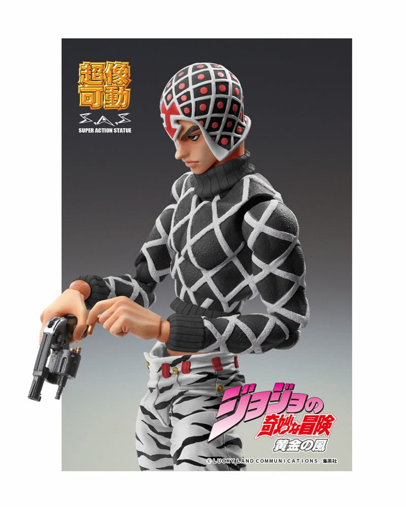 JoJo&#39;s Bizarre Adventure Part5 Super Action Action Figure Chozokado (Guido Mista &amp; S P Ver. Black) 15 cm