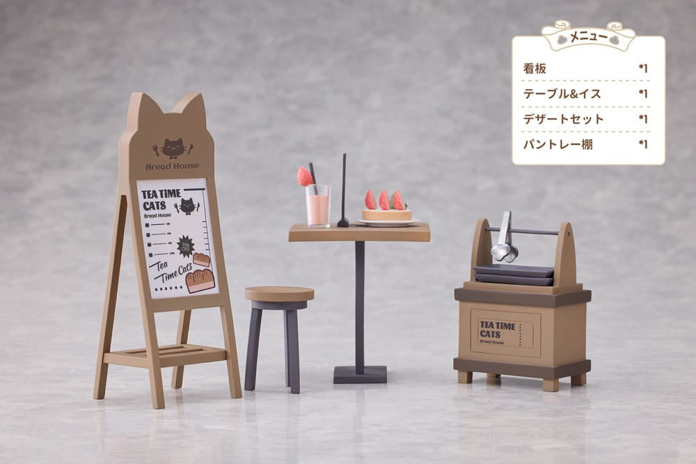 Decorated Life Collection PVC Statue Tea Time Cats - Cat Town Bakery Staff &amp; Customer Set 12 cm