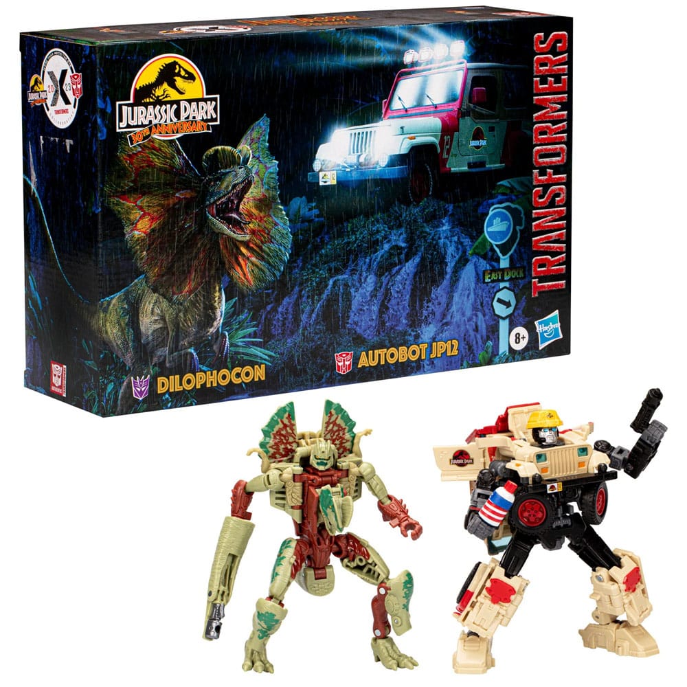 Transformers x Jurassic Park Action Figure 2-Pack Dilophocon &amp; Autobot JP12