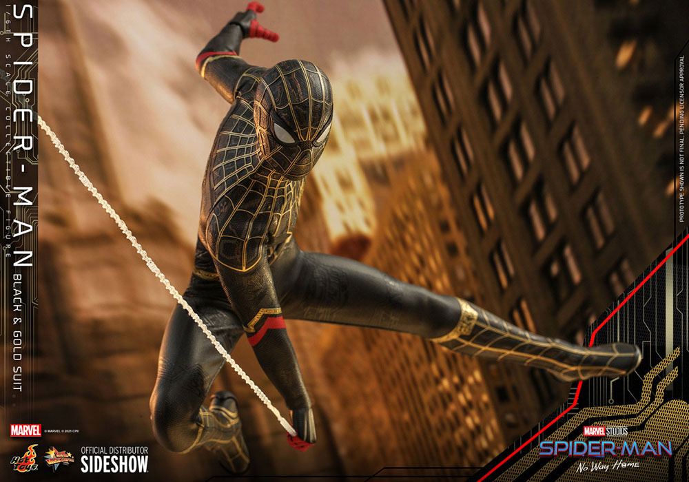 Spider-Man: No Way Home Movie Masterpiece Action Figure 1/6 Spider-Man (Black &amp; Gold Suit) 30 cm