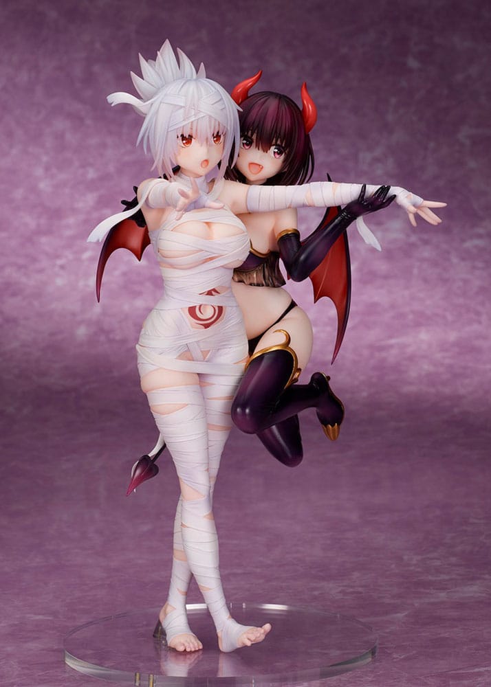 Ayakashi Triangle PVC Statue Matsuri Kazamaki &amp; Suzu Kanade &amp; Shirogane 25 cm