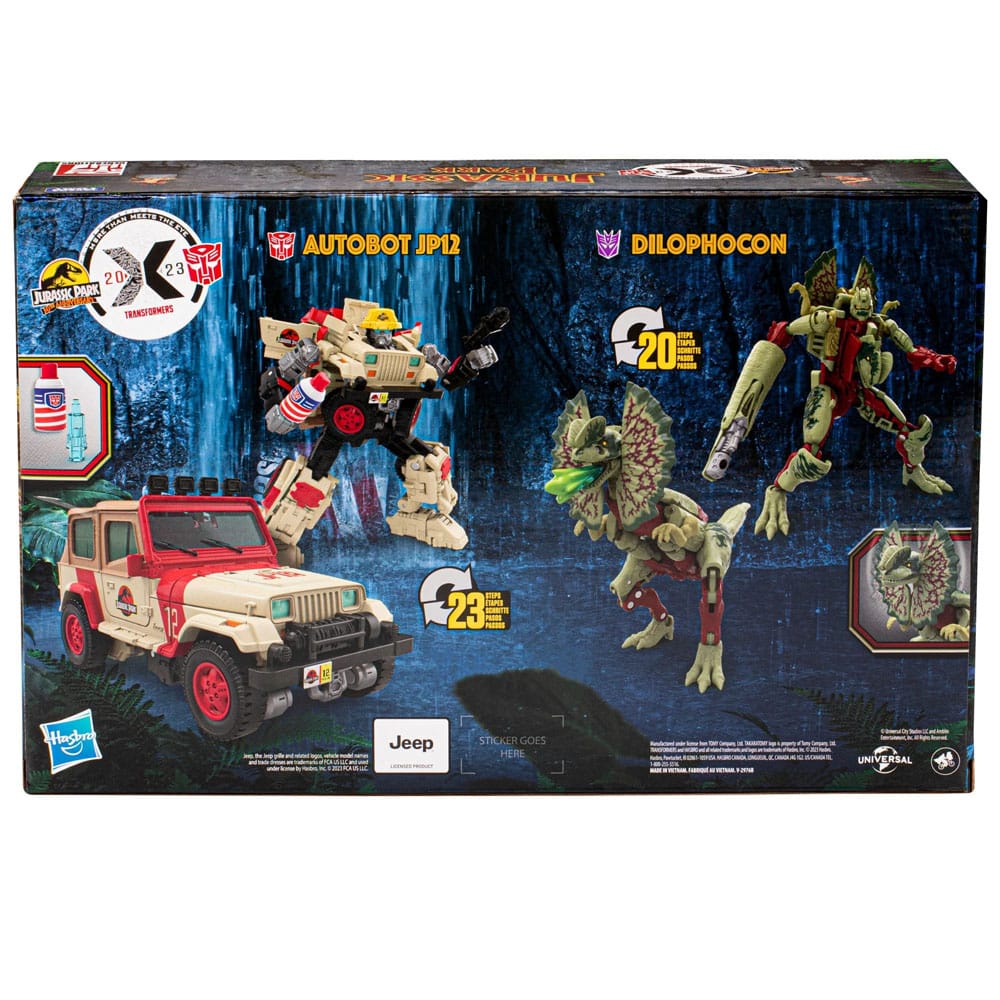 Transformers x Jurassic Park Action Figure 2-Pack Dilophocon &amp; Autobot JP12