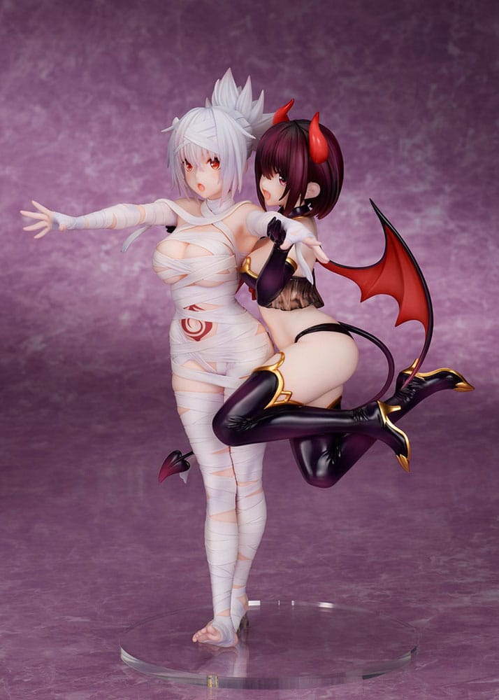 Ayakashi Triangle PVC Statue Matsuri Kazamaki &amp; Suzu Kanade &amp; Shirogane 25 cm