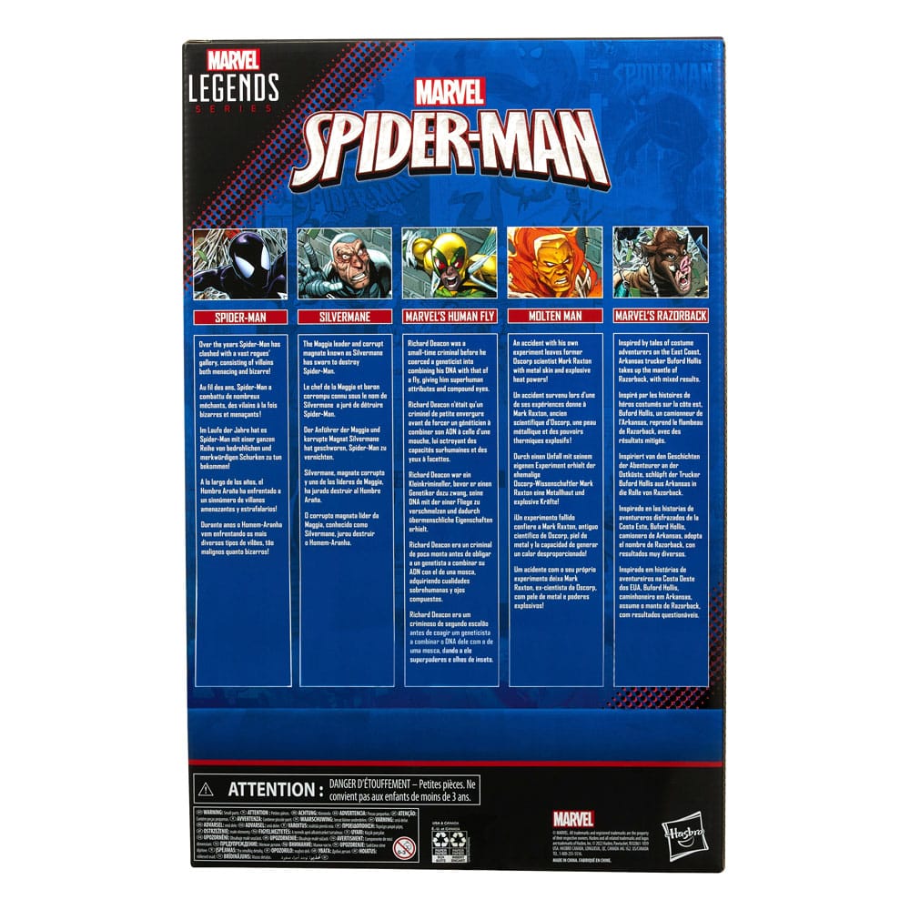 Spider-Man Marvel Legends Action Figure 5-Pack Spider-Man, Silvermane, Human Fly, Molten Man, Razorback 15 cm