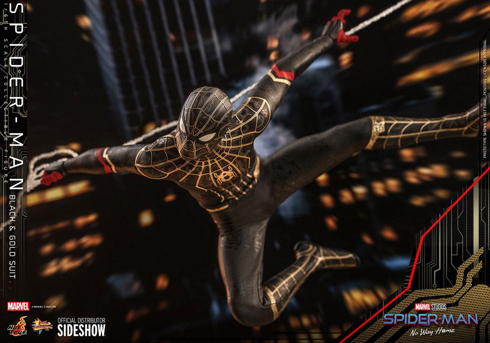 Spider-Man: No Way Home Movie Masterpiece Action Figure 1/6 Spider-Man (Black &amp; Gold Suit) 30 cm