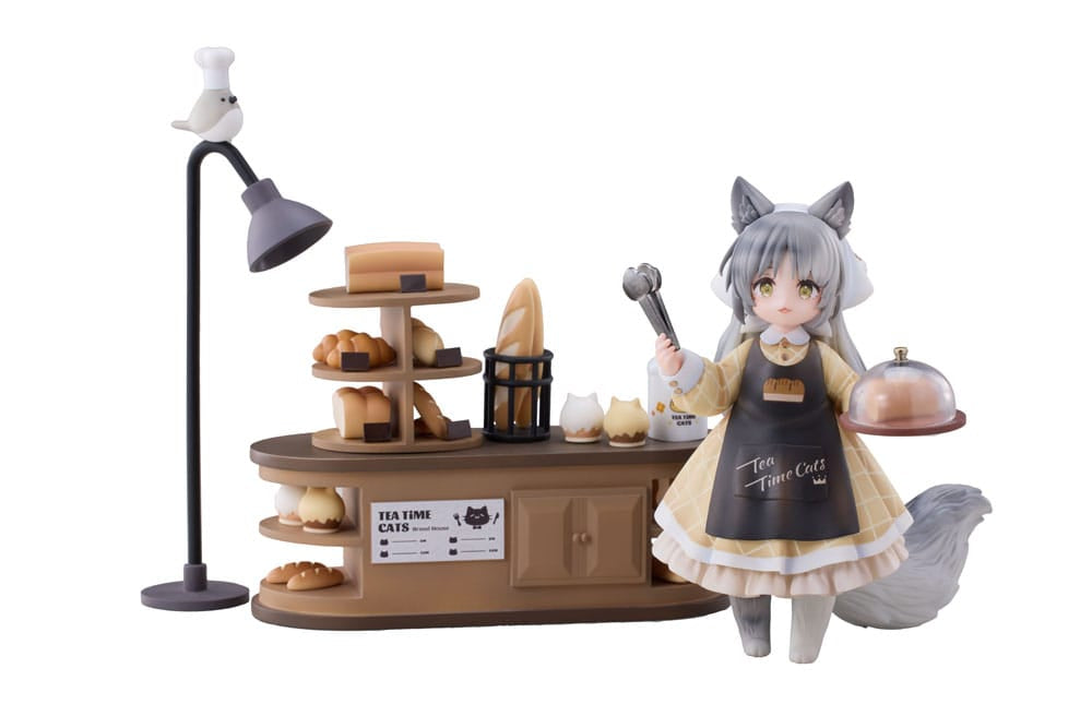 Decorated Life Collection PVC Statue Tea Time Cats - Cat Town Bakery Staff &amp; Customer Set 12 cm