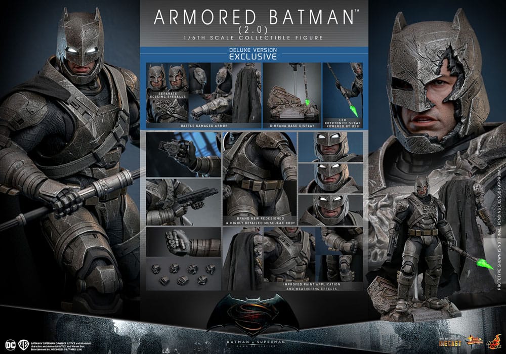 Batman v Superman: Dawn of Justice Movie Masterpiece Action Figure 1/6 Armored Batman 2.0 (Deluxe Version) 33 cm