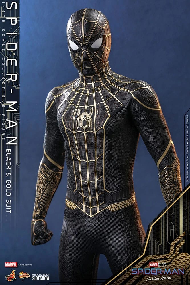 Spider-Man: No Way Home Movie Masterpiece Action Figure 1/6 Spider-Man (Black &amp; Gold Suit) 30 cm