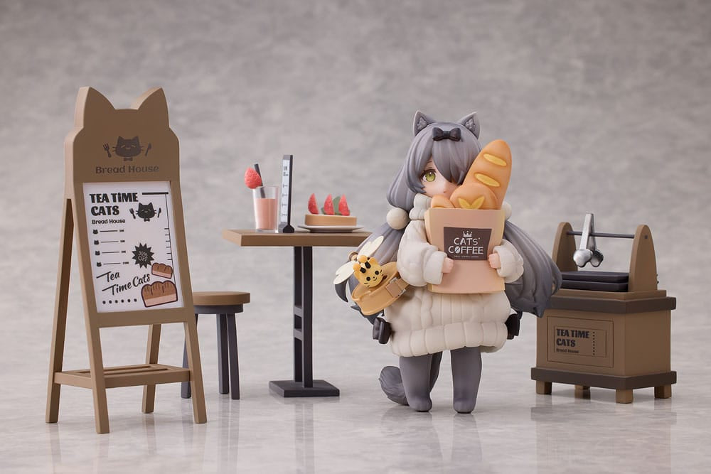 Decorated Life Collection PVC Statue Tea Time Cats - Cat Town Bakery Staff &amp; Customer Set 12 cm