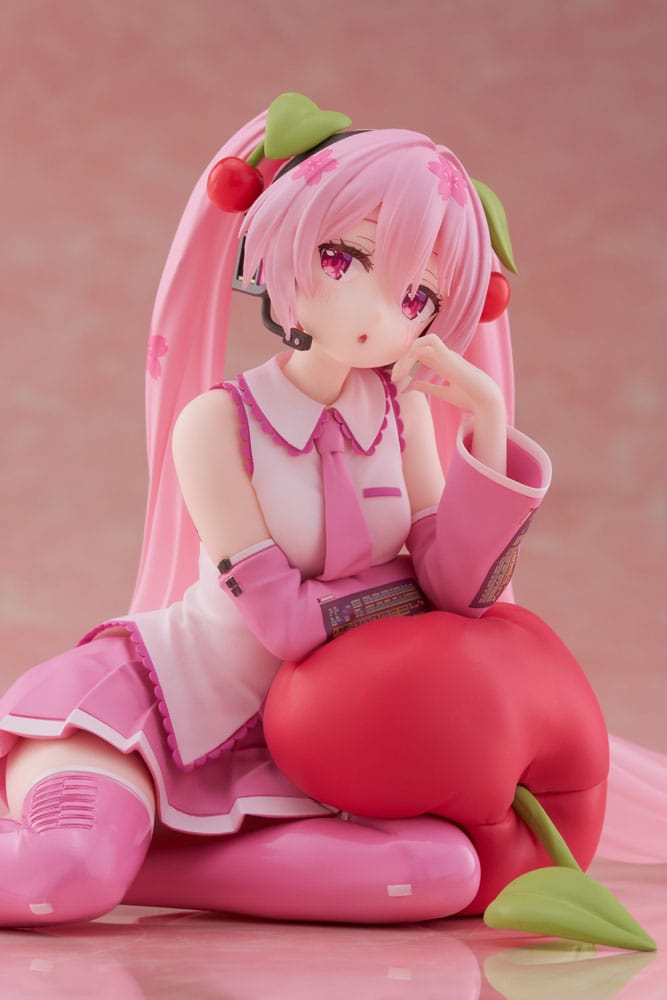 Hatsune Miku PVC Statue Desktop Cute Figure Sakura Miku Cherry Cushion Ver. 13 cm