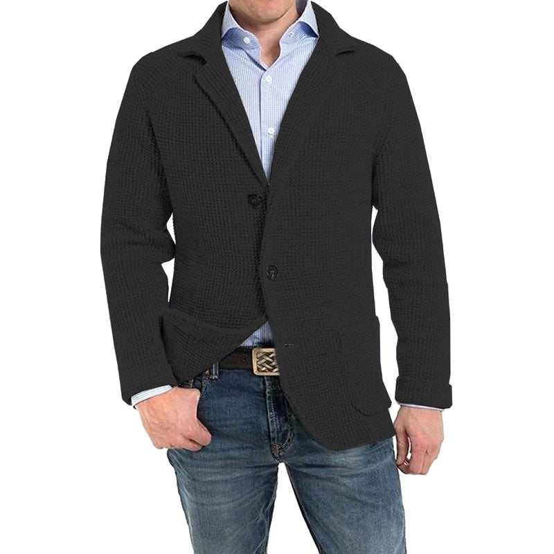 Achim | Męski kardigan o eleganckim kroju, kardigan tailored | Rokishi | Jasnoszary