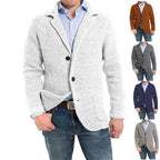 Achim | Męski kardigan o eleganckim kroju, kardigan tailored | Rokishi | Niebieski