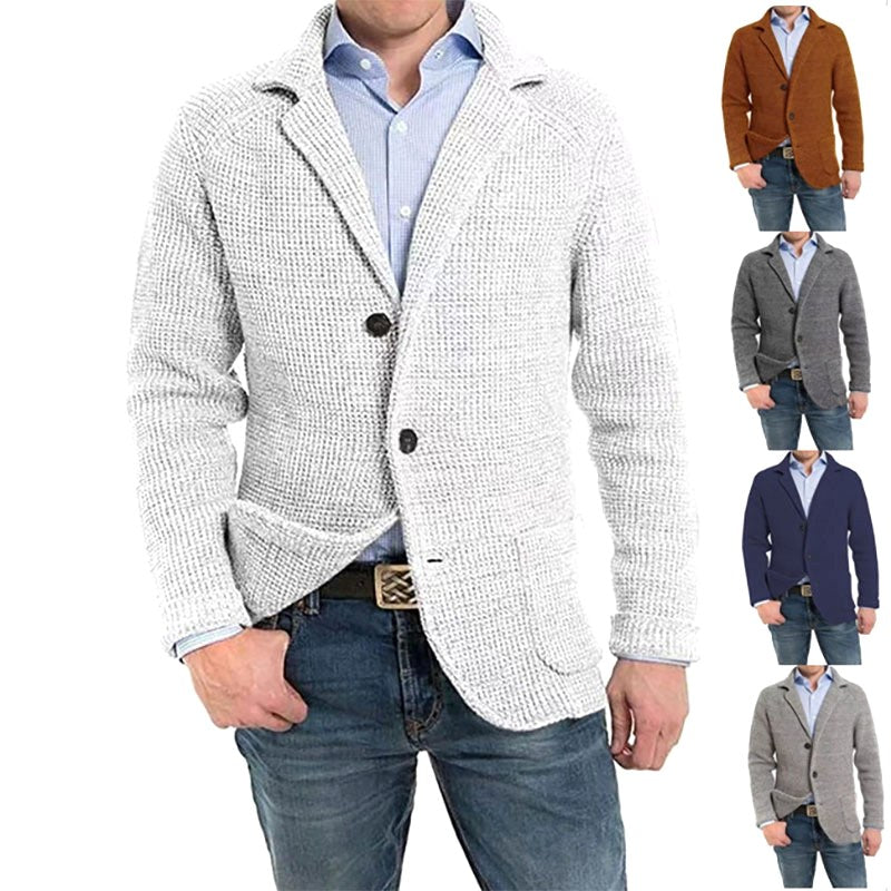 Achim | Męski kardigan o eleganckim kroju, kardigan tailored | Rokishi | Niebieski