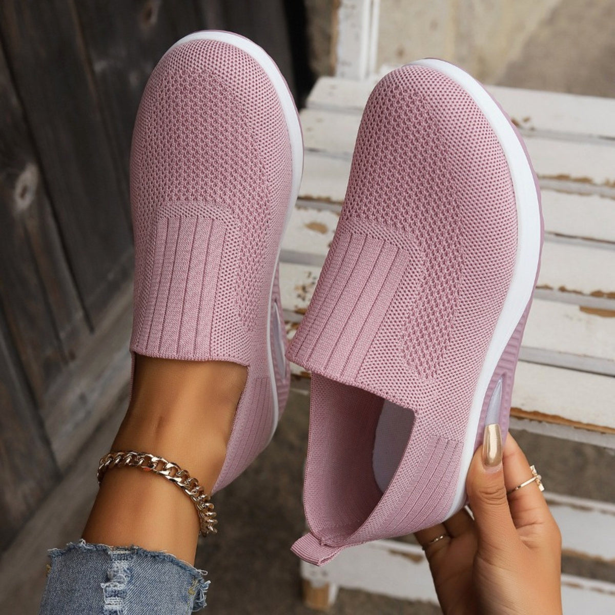 Amelie | Damskie buty typu slip-on z amortyzacją, ortopedyczne buty komfortowe | Rokishi | Czarny