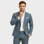Andrzej | Męski garnitur w kroju slim fit z klapami, garnitur dwuczęściowy | Rokishi