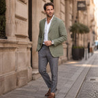 Arkadiusz | Męski lniany blazer w stylu smart casual, lekka letnia marynarka | Rokishi
