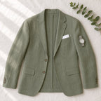 Arkadiusz | Męski lniany blazer w stylu smart casual, lekka letnia marynarka | Rokishi