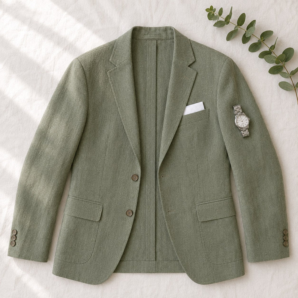 Arkadiusz | Męski lniany blazer w stylu smart casual, lekka letnia marynarka | Rokishi