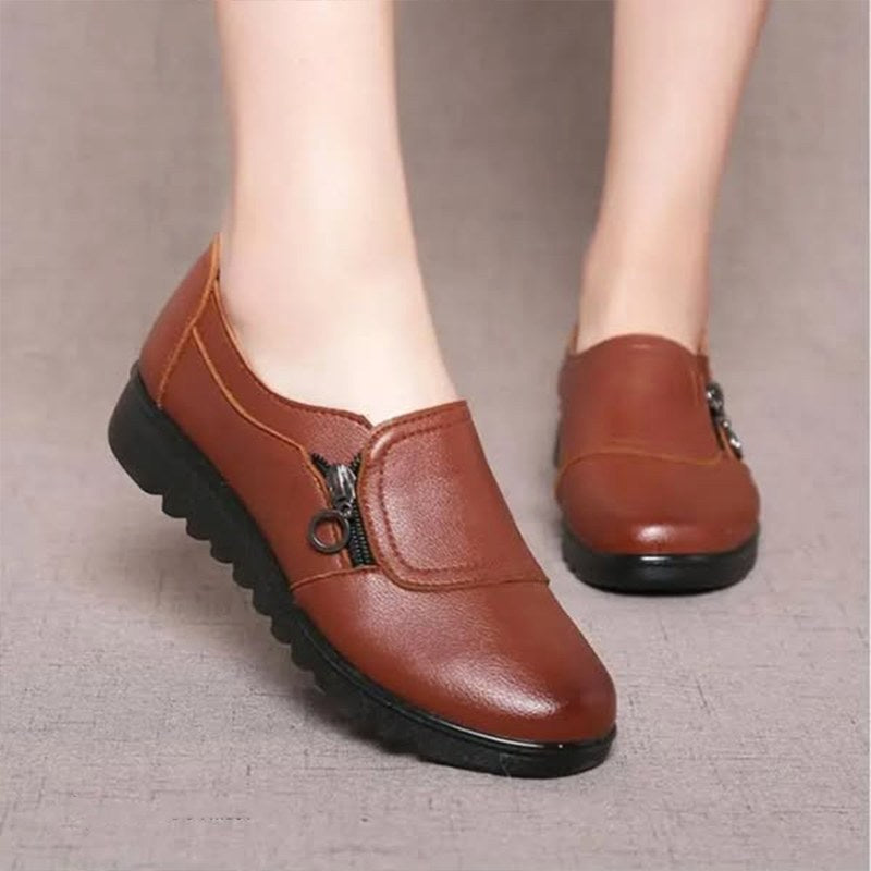 Audrey | Damskie ortopedyczne loafersy, wyściełane buty slip-on | Rokishi | Brązowy