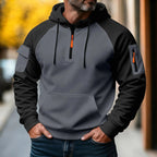 Bastian | Męski sweter z zamkiem, sportowy sweter z dzianiny | Rokishi | Czarny
