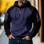 Bastian | Męski sweter z zamkiem, sportowy sweter z dzianiny | Rokishi | Czarny