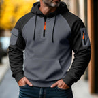 Bastian | Męski sweter z zamkiem, sportowy sweter z dzianiny | Rokishi | Czarny