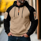 Bastian | Męski sweter z zamkiem, sportowy sweter z dzianiny | Rokishi | Czarny