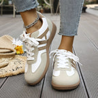 Beatrice | Damskie ortopedyczne sneakersy slip-on, wyściełane sneakersy trekkingowe | Rokishi | Khaki i biały