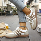 Beatrice | Damskie ortopedyczne sneakersy slip-on, wyściełane sneakersy trekkingowe | Rokishi | Khaki i biały