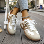 Beatrice | Damskie ortopedyczne sneakersy slip-on, wyściełane sneakersy trekkingowe | Rokishi | Khaki i biały