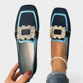 Bonnie | Damskie wyściełane loafersy komfortowe, buty wspierające do chodzenia | Rokishi | Niebieski