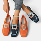 Bonnie | Damskie wyściełane loafersy komfortowe, buty wspierające do chodzenia | Rokishi | Niebieski