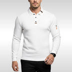 Bruno | Męska koszulka polo z charakterystycznym kołnierzykiem i suwakiem na rękawie, elegancka koszulka polo | Rokishi | Niebieski