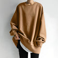 Cecilia | Damski oversize'owy sweter z dzianiny, strukturalny przytulny sweter | Rokishi | Brązowy