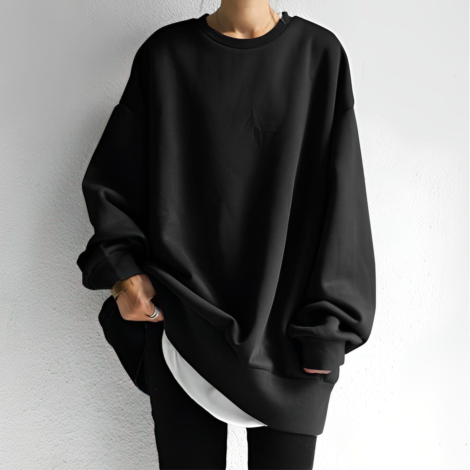 Cecilia | Damski oversize'owy sweter z dzianiny, strukturalny przytulny sweter | Rokishi | Brązowy