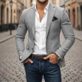 Christoph | Męska marynarka slim fit na jeden guzik, elegancki blezer | Rokishi | Szary
