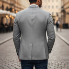 Christoph | Męska marynarka slim fit na jeden guzik, elegancki blezer | Rokishi | Szary