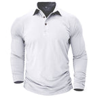 Claus | Męska koszulka polo z długim rękawem, nowoczesna koszulka polo | Rokishi | Zieleń militarna