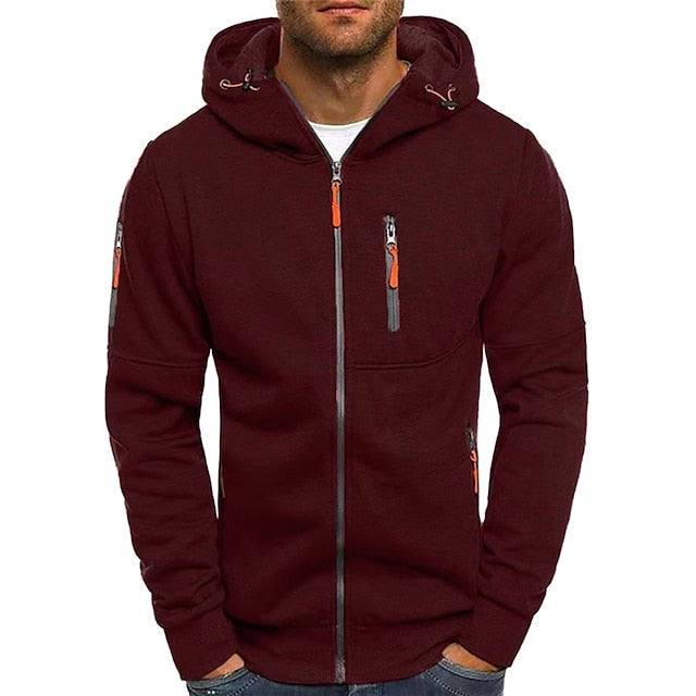 Connor | Męska bawełniana bluza z kapturem i zamkiem, bluza o standardowym kroju | Rokishi | Biały