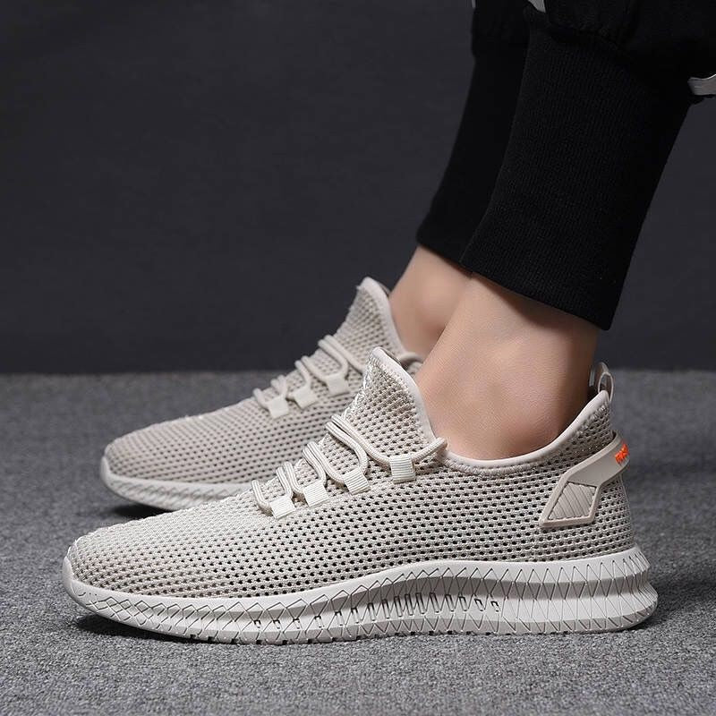 Dawid | Lekkie sneakersy męskie ze strukturą mesh, sportowe buty na codzień | Rokishi
