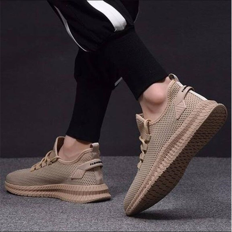 Dawid | Lekkie sneakersy męskie ze strukturą mesh, sportowe buty na codzień | Rokishi