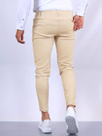 Desmond | Męskie elastyczne chinosy o kroju skinny fit, nowoczesne, zwężane spodnie | Rokishi | Czarny