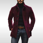 Detlef | Męska kurtka sztruksowa o strukturalnym kroju, klasyczna kurtka jesienna | Rokishi | Szary