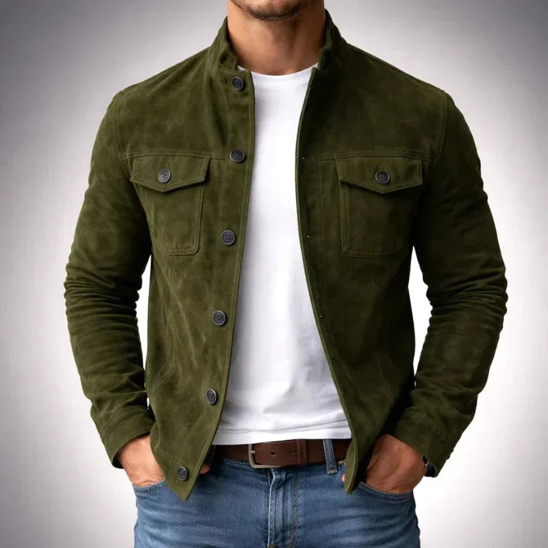 Dominik | Męski blazer o strukturalnym kroju, elegancka marynarka męska | Rokishi | Zielony