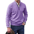 Eberhard | Męski włoski sweter z zamkiem, elegancki sweter z dzianiny | Rokishi | Fioletowy